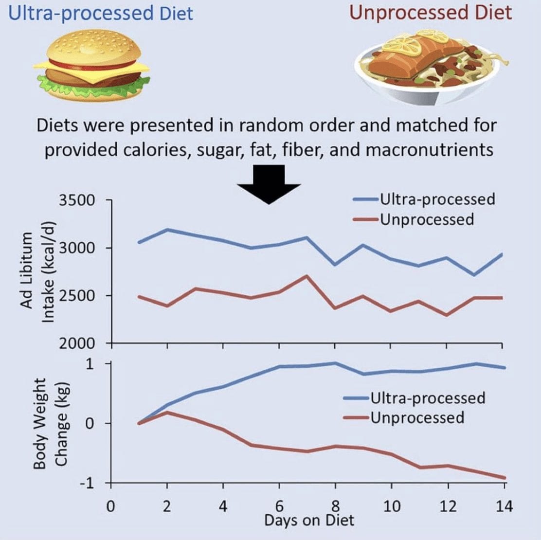 Ultra-processed diet vs unprocessed diet verdict