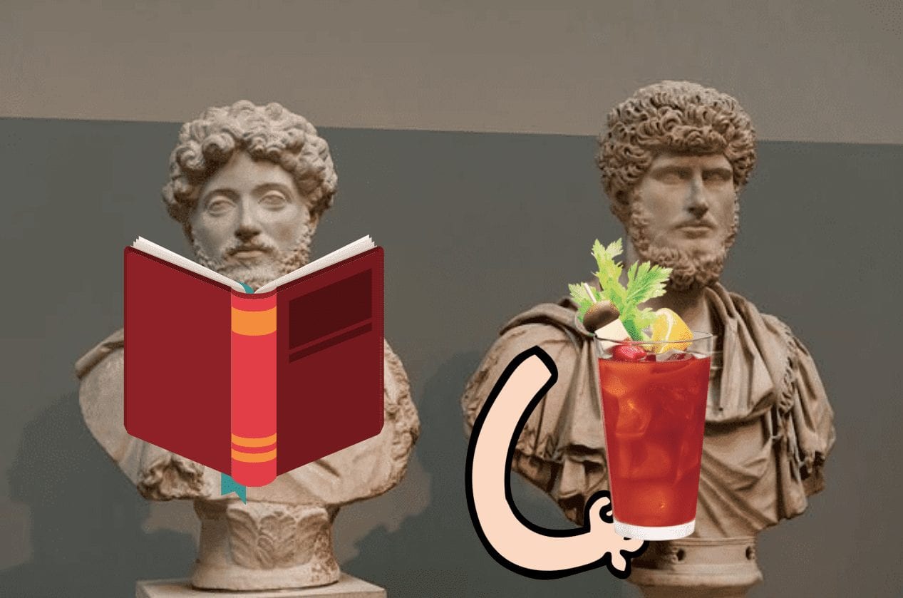 Marcus and Lucius Aurelius Stone Statues